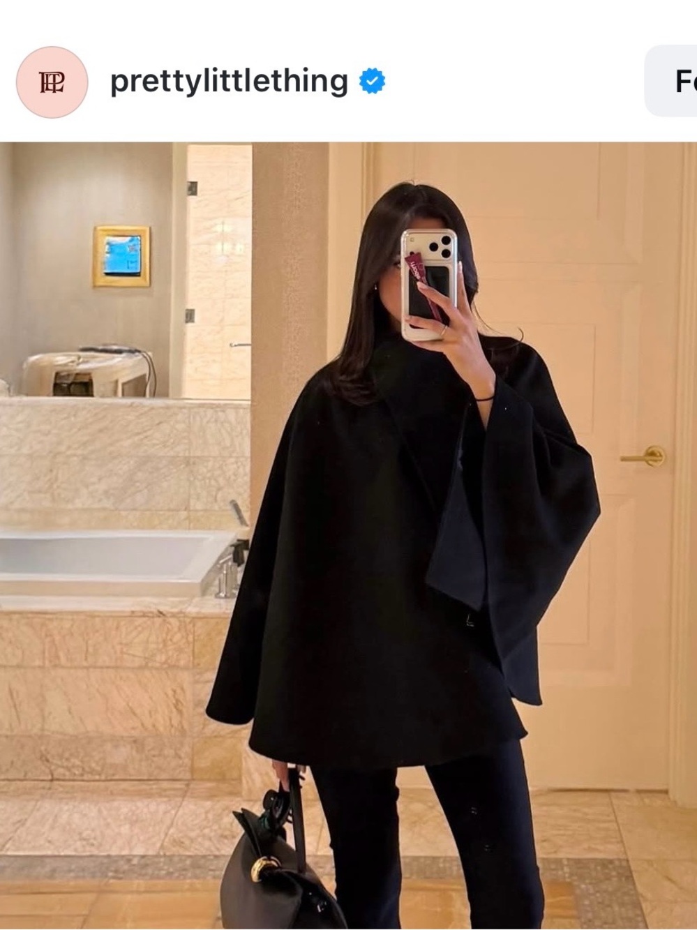 PrettyLittleThing Wool look funnel neck wrap coat